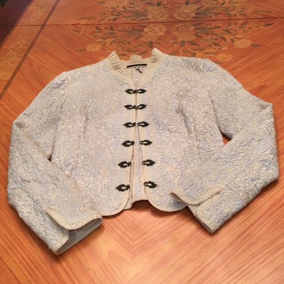 Elie Tahari Embroidered Reversible Lynn Cotton Forgetmenot blazer jacket Sz.XS - Picture 12 of 12